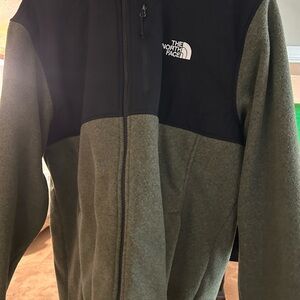 The North Face Black and Green Fleece Jacket